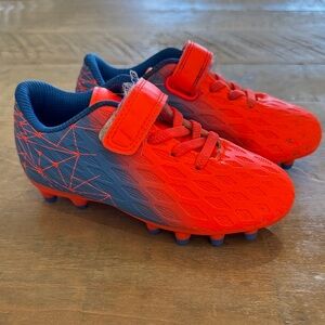 Kids Orange/Red and Blue Soccer Cleats